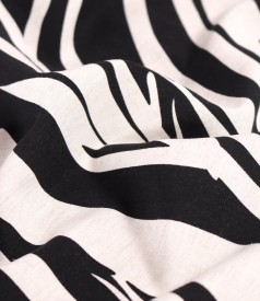 Viscose midi dress with linen