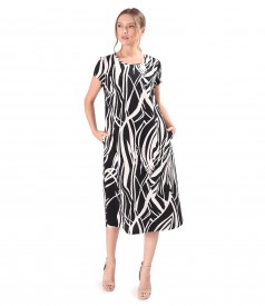 Viscose midi dress with linen