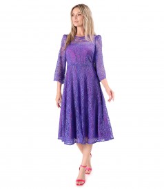 Elegant dress made of lace with floral motifs