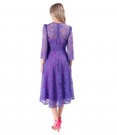 Elegant dress made of lace with floral motifs