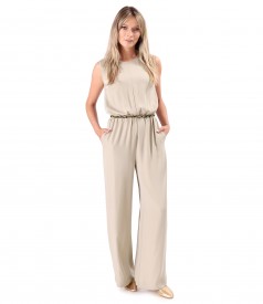 Elegant jumpsuit with decorative chain at the waist