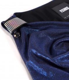 Elegant long dress made of elastic jersey with a shiny effect