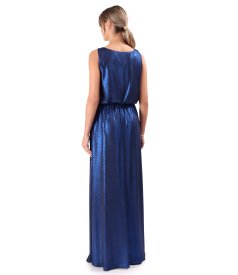 Elegant long dress made of elastic jersey with a shiny effect