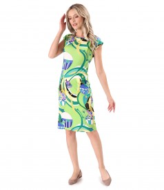 Printed elastic jersey dress