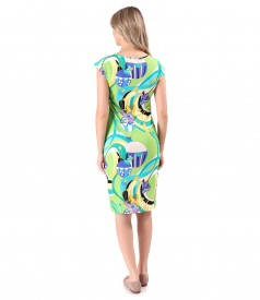 Printed elastic jersey dress