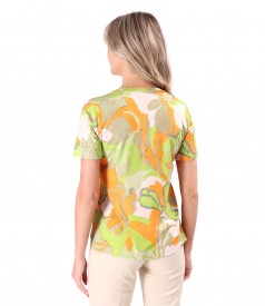 Blouse made of elastic viscose jersey