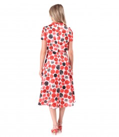 Cotton midi dress with natural silk