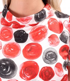 Cotton midi dress with natural silk