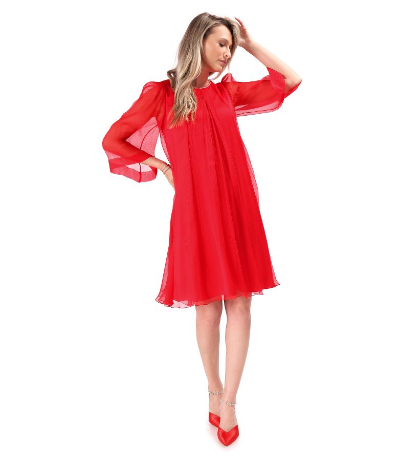 Evening dress made of natural silk veil