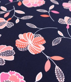 Elastic jersey blouse with embossed print