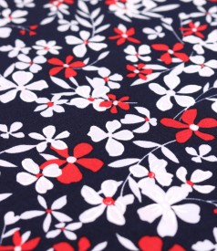 Elastic jersey blouse with embossed print