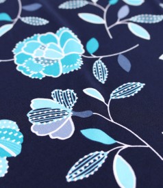 Elastic jersey blouse with embossed print