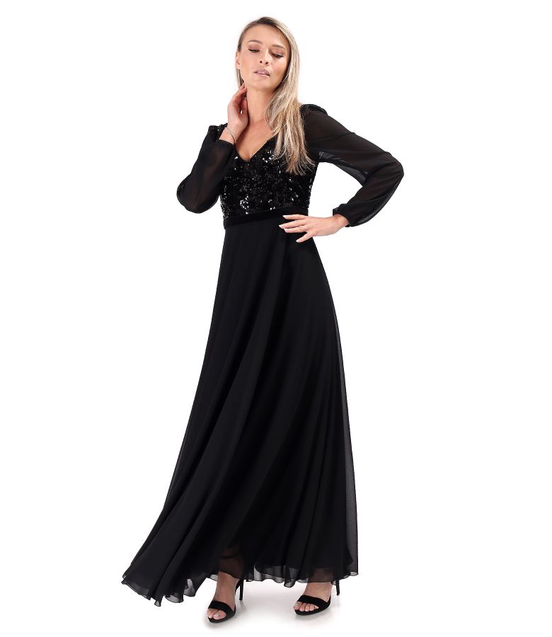 Veil dress with sequins corsage