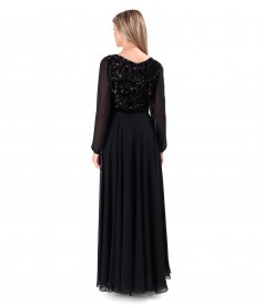 Veil dress with sequins corsage