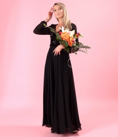 Veil dress with sequins corsage