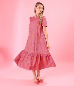 Midi dress printed with geometric motifs