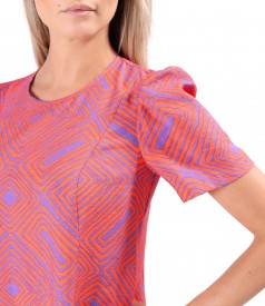 Midi dress printed with geometric motifs