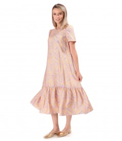 Midi dress printed with geometric motifs