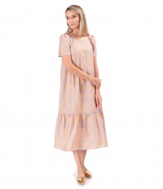 Midi dress printed with geometric motifs