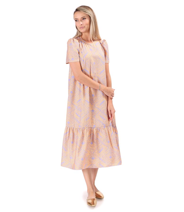 Midi dress printed with geometric motifs