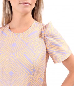 Midi dress printed with geometric motifs