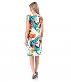 Printed elastic jersey dress