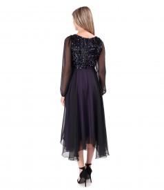 Veil dress with sequin bodice