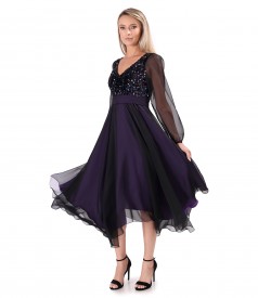 Veil dress with sequin bodice