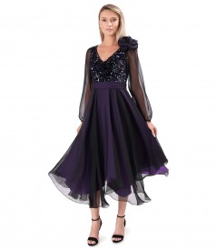 Veil dress with sequin bodice