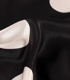 Satin viscose blouse printed with polka dots