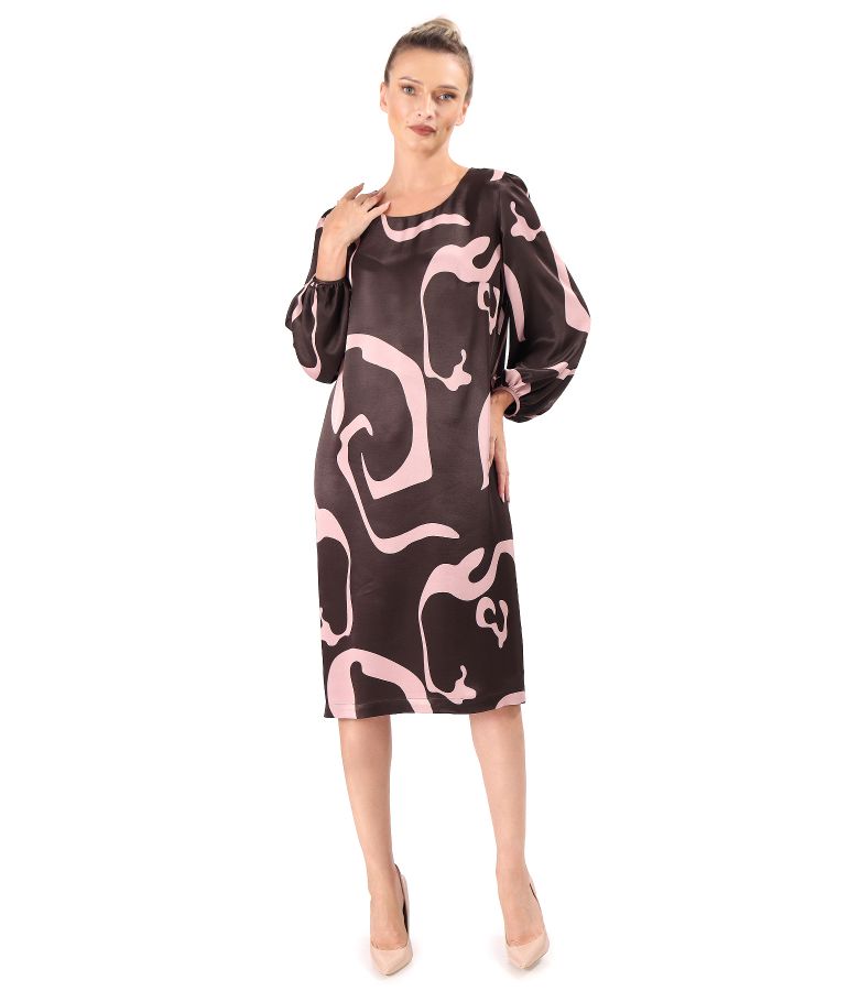 Casual dress made of printed satin viscose