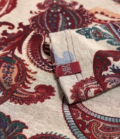 Dress made of thick elastic jersey printed with paisley motifs