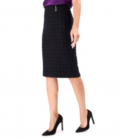 Tapered skirt made of virgin wool and alpaca