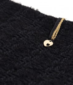 Tapered skirt made of virgin wool and alpaca