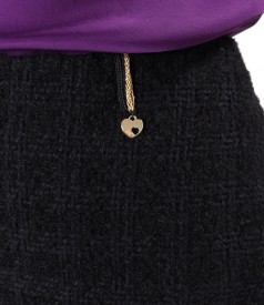 Tapered skirt made of virgin wool and alpaca