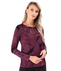 Viscose blouse with front pleats