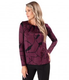 Viscose blouse with front pleats