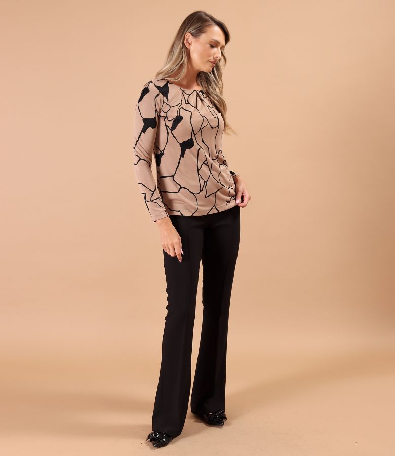 Viscose blouse with front pleats