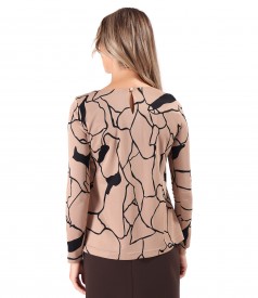 Viscose blouse with front pleats