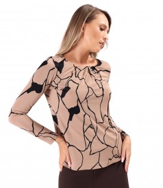 Viscose blouse with front pleats