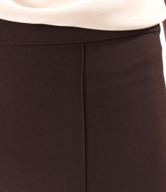 Flared pants made of elastic fabric with viscose