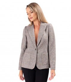 Office jacket made of wool fabric