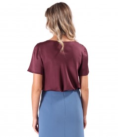 Elegant viscose satin blouse