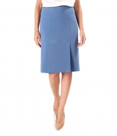 Flared skirt with front pleats