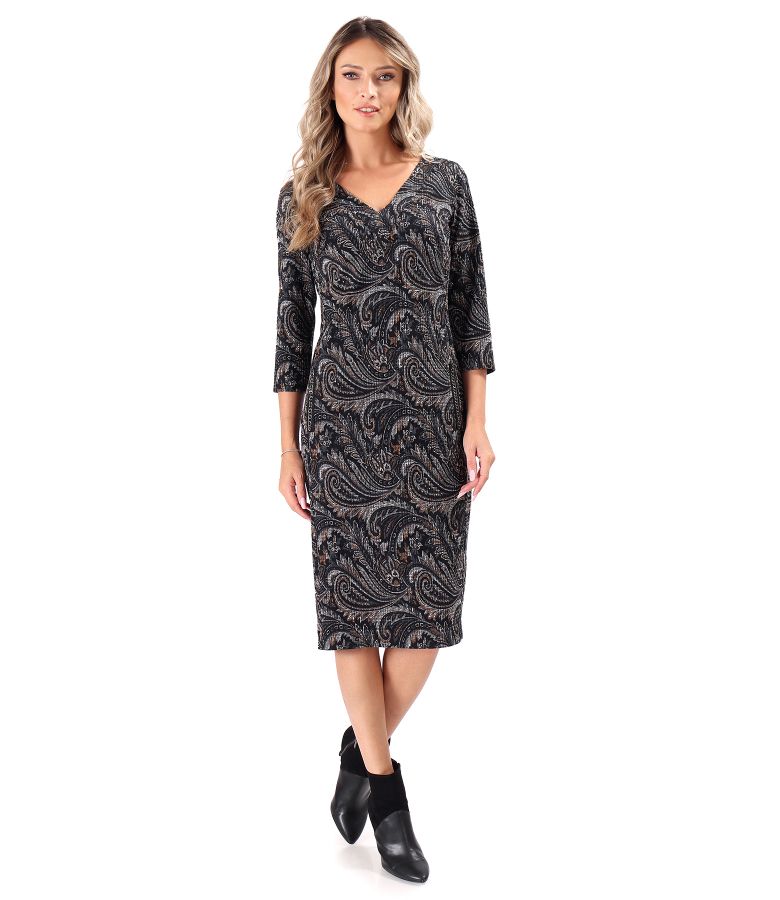 Elegant dress made of elastic brocade