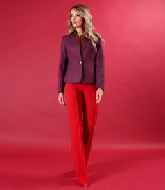 Flared pants made of elastic fabric with viscose