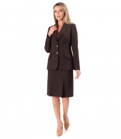 Flared skirt with front pleats