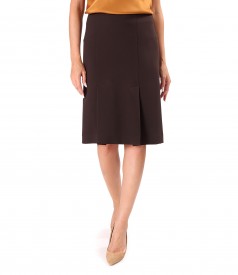 Flared skirt with front pleats