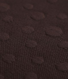 Elegant dress made of thick elastic jersey with embossed woven polka dots