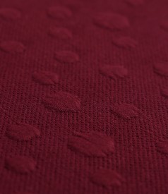 Elegant dress made of thick elastic jersey with embossed woven polka dots